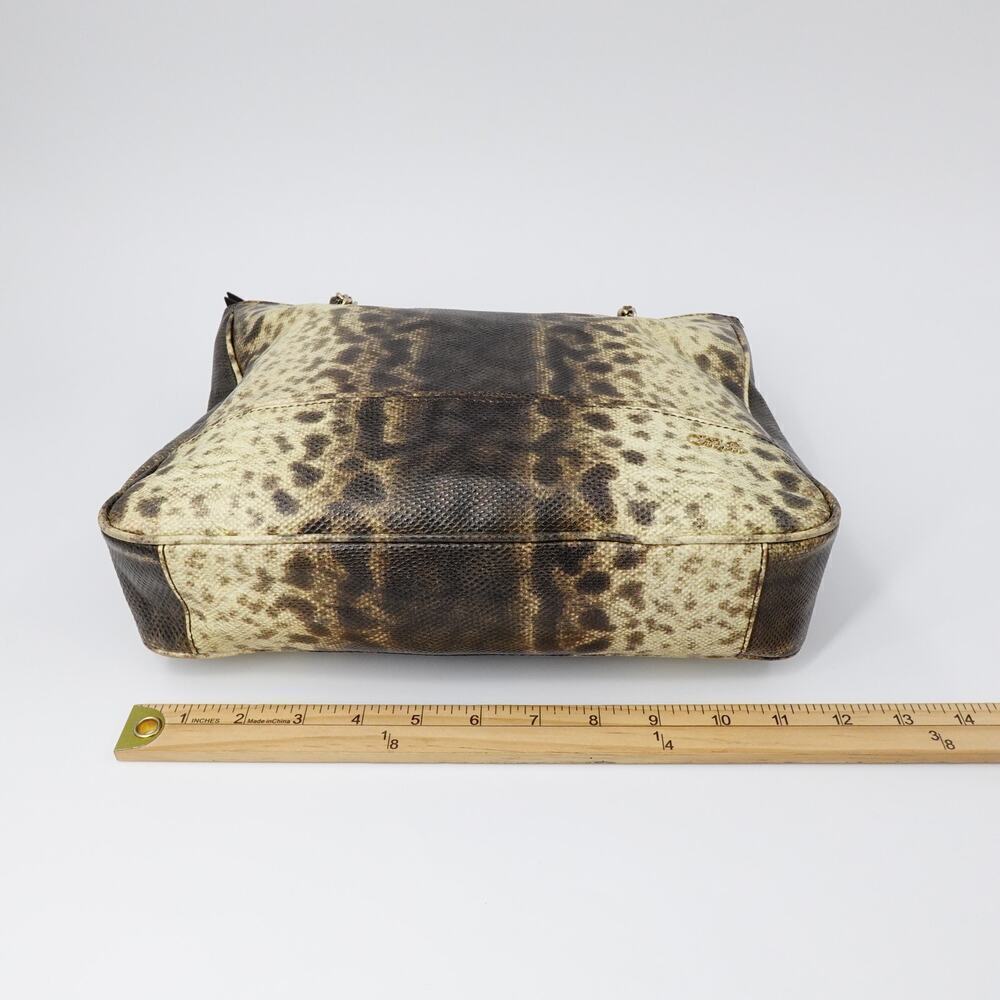 Tre Vero Karung Chain Shoulder Bag Womens Brown Animal Print 80s Retro - Picture 10 of 16